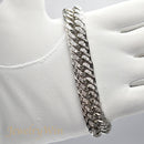 【要お問い合わせ】喜平 ブレスレット Pt850 トリプル 8面 100g 21cm (出来上がり重量約96g前後) 造幣局検定マーク(ホールマーク)刻印入り ※平カットベース アフターダイヤ留め加工(1コマ6pc留め) 喜平金具アフターダイヤ留め加工