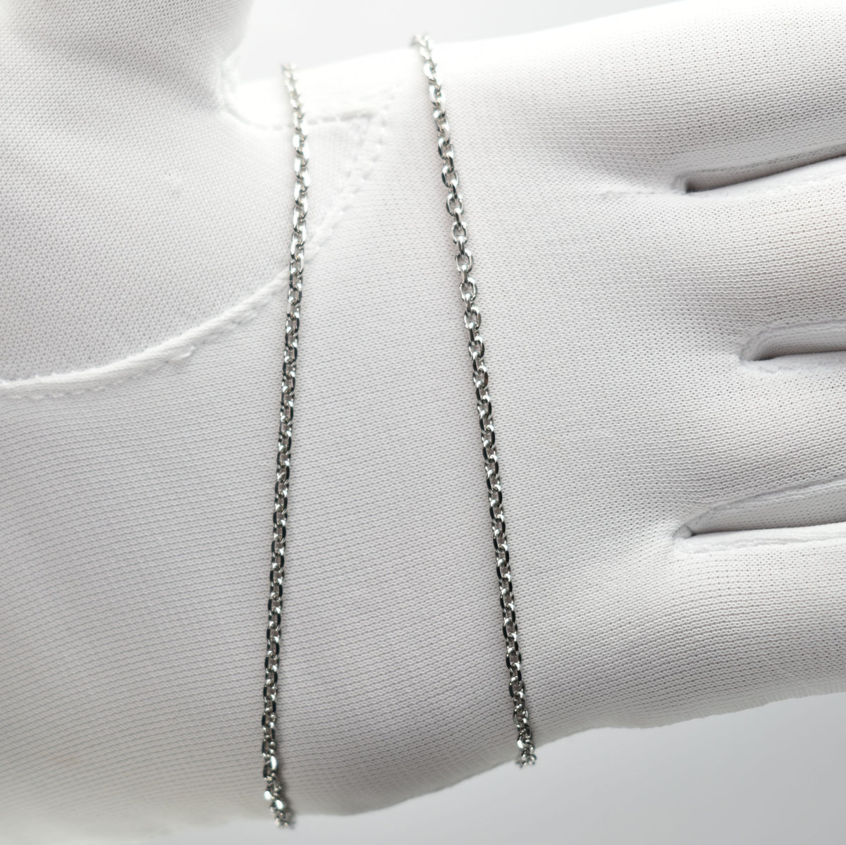 カット小豆チェーン ネックレス Pt850 幅2.0mm 0.6φ 50cm