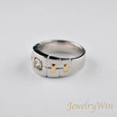 リング コンビ Pt900 K18 ダイヤ付 (Type-CM)