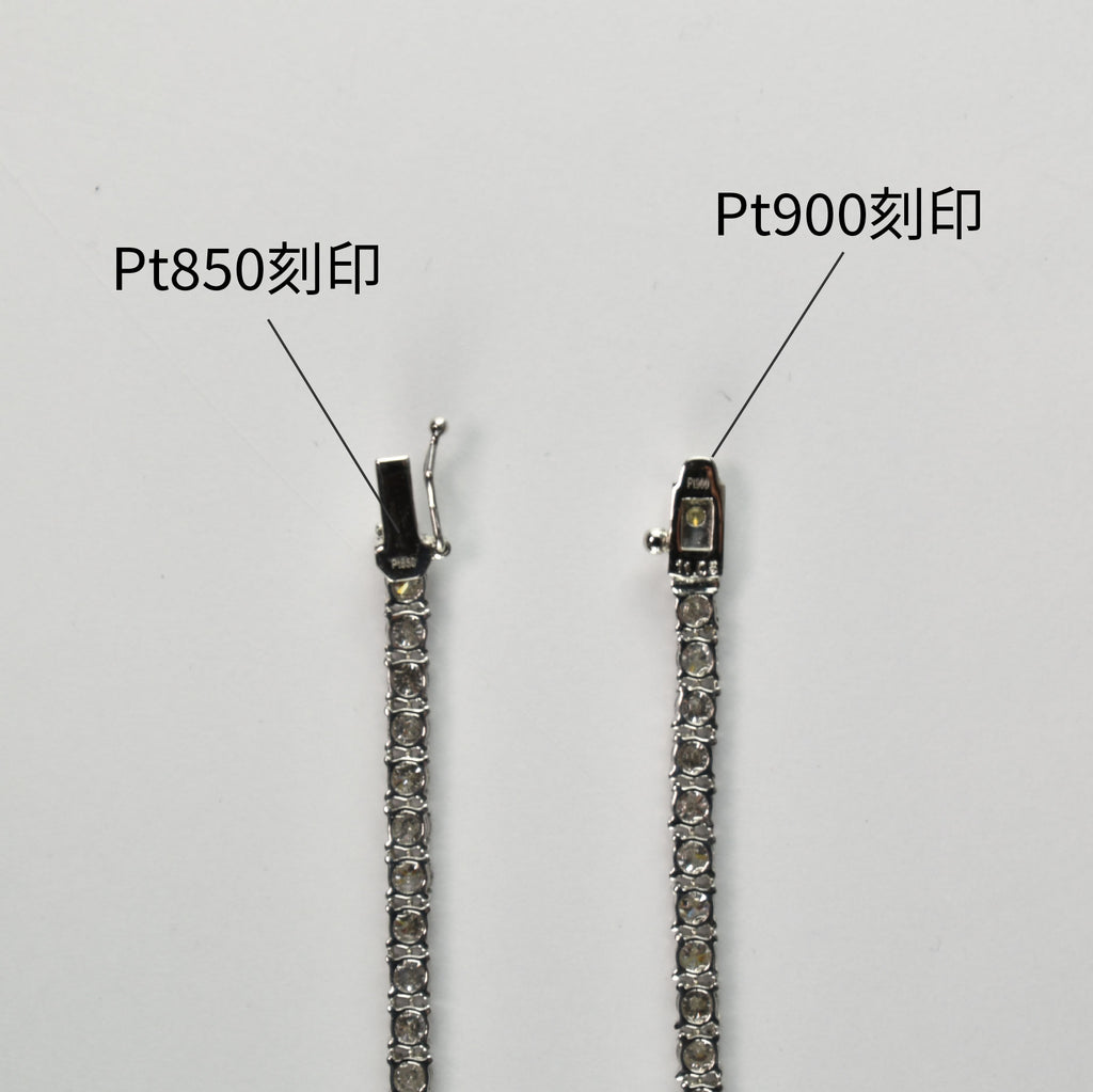 ダイヤモンドテニスネックレス ストレート Pt900枠 Pt850(金具