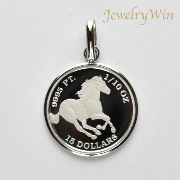 ペンダントトップ Pt999.5 ブリタニア コイン 1/10oz Pt900 枠付