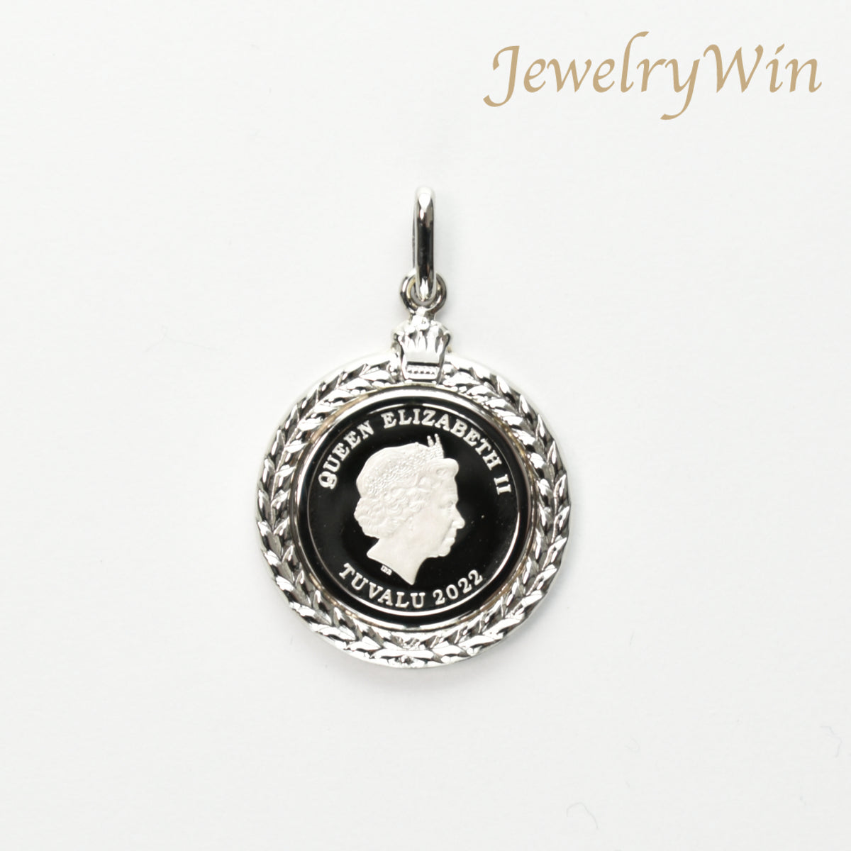 ペンダントトップ Pt999.5 ツバルホース コイン 1/25oz Pt850 枠付