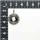 ペンダントトップ Pt999.5 ツバルホース コイン エリザベス表 1/25oz Pt850 枠付 (Type-RM)