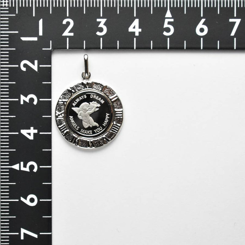 ペンダントトップ 天使 コイン Pt999.5 1/25oz Pt850 枠付 (Type-RM)