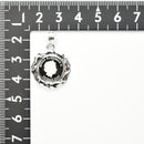 ペンダントトップ Pt999.5 ツバルホース コイン エリザベス表 1/25oz Pt900枠付 (Type-WK)